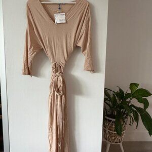 Zara Basic Long Dress Size S beige